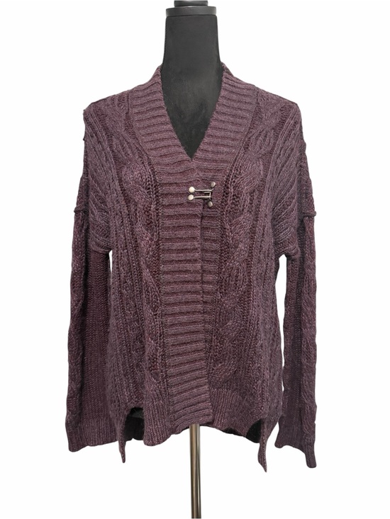 All Saints Sweaters - All Saints Spitalfields Cable Knit Cardigan Sweater Plum